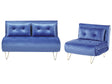 Living Room Set Navy Blue Velvet Single and 2 Seater Sofa Bed with Cushions Metal Hairpin Legs Glamour Beliani