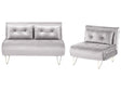 Living Room Set Grey Velvet Single and 2 Seater Sofa Bed with Cushions Metal Hairpin Legs Glamour Beliani