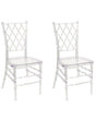 Set of 2 Dining Chairs Transparent Synthetic slatted Back Armless Vintage Modern Design Beliani