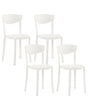 Set of 4 Garden Chairs White Polypropylene Lightweight Weather Resistant Plastic Indoor Outdoor Modern Beliani