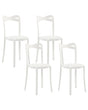 Set of 4 Garden Chairs White Polypropylene Lightweight Indoor Outdoor Weather Resistant Plastic Modern Beliani