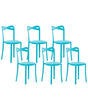 Set of 6 Garden Chairs Blue Polypropylene Lightweight Indoor Outdoor Weather Resistant Plastic Modern Beliani