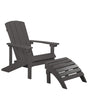 Garden Chair Dark Grey Plastic Wood with Footstool Weather Resistant Modern Style Beliani