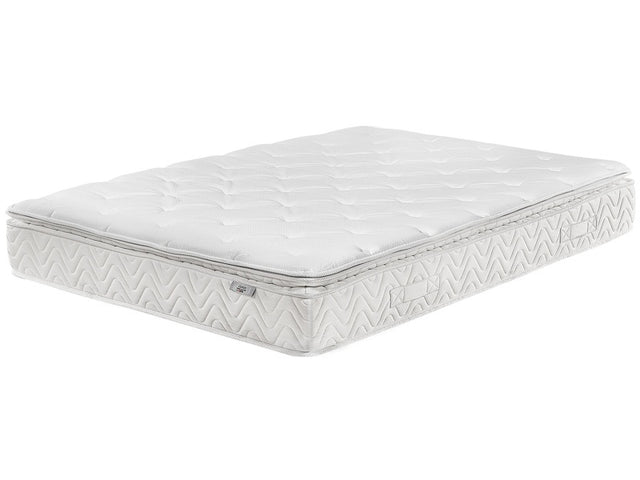 Pocket Spring Mattress White Bamboo Fabric Super King Size 6ft 5 Zone Medium Firm Removable Cover Beliani