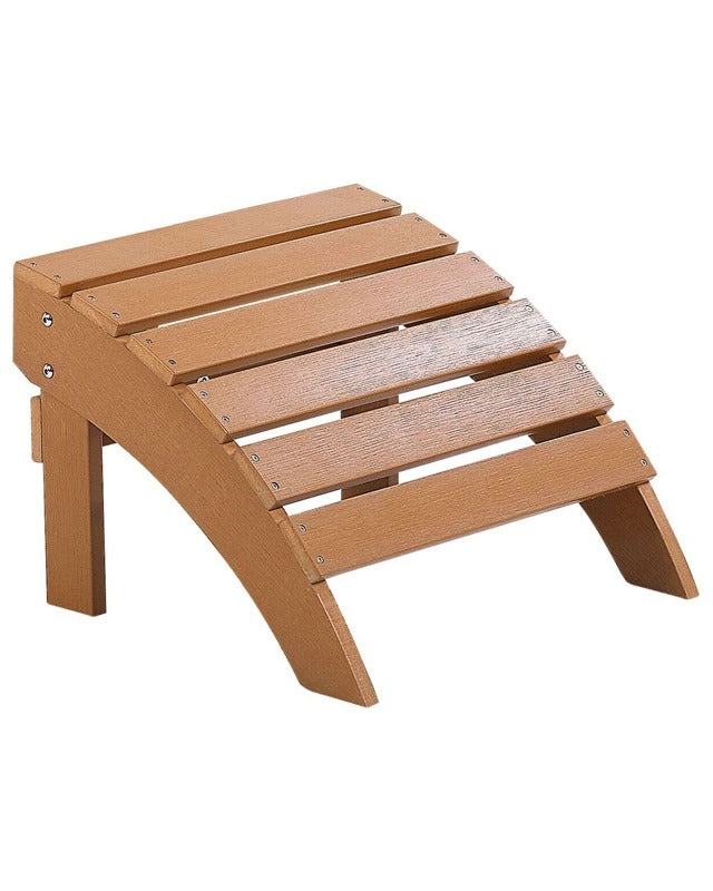 Garden Footstool Light Wood Plastic Wood Weather Resistant Slatted Modern Style Beliani