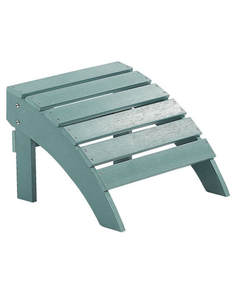 Garden Footstool Turquoise Plastic Wood Weather Resistant Slatted Modern Style Beliani