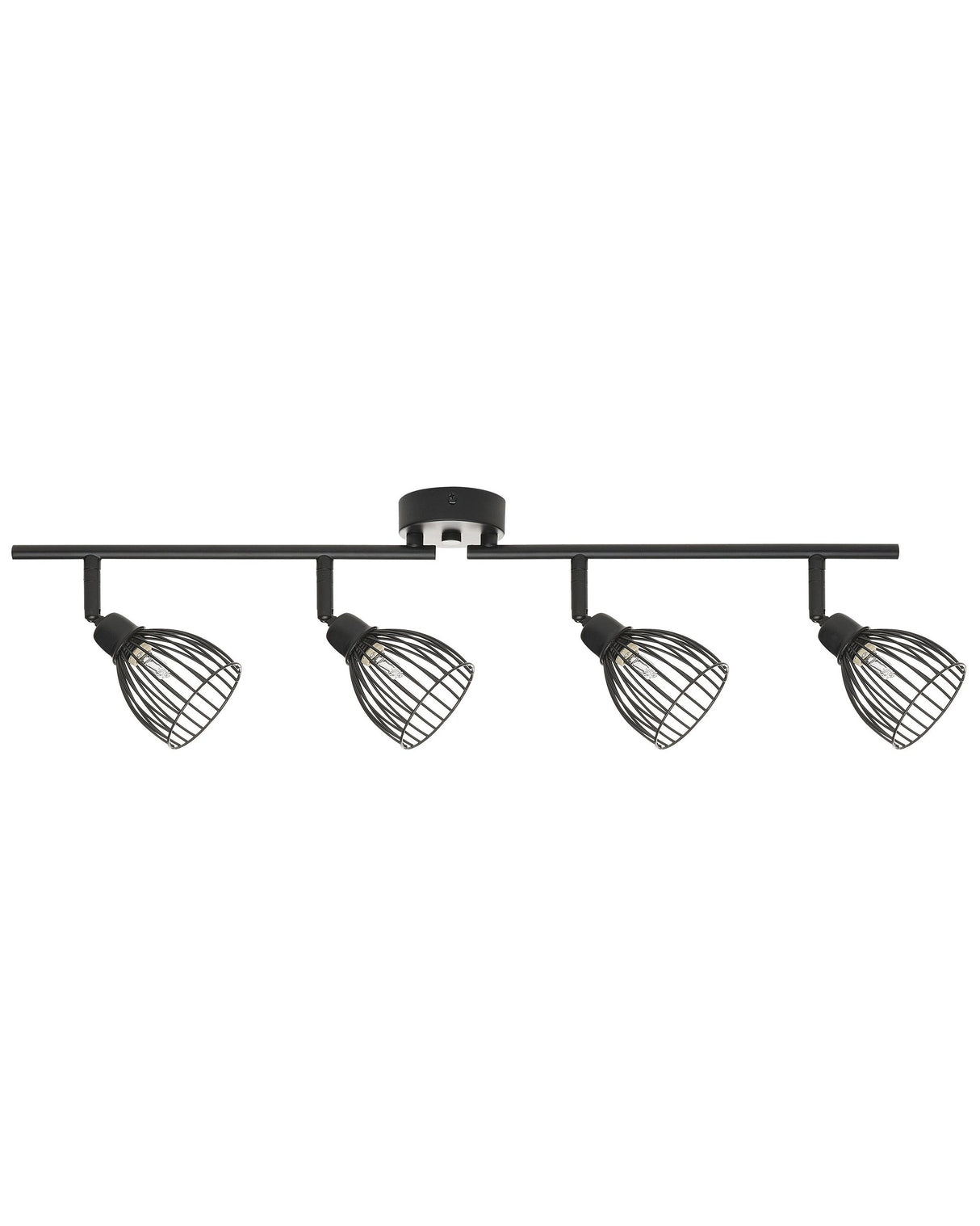 Ceiling Lamp Black Metal 4 Light Cage Shades Adjustable Arms Modern Beliani