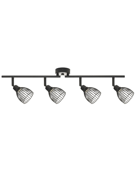 Ceiling Lamp Black Metal 4 Light Cage Shades Adjustable Arms Modern Beliani