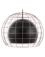 Ceiling Lamp Black Metal 128 cm Pendant Cage Shade Industrial Beliani
