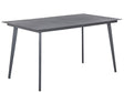 Garden Dining Table Grey Matte Finish 140 x 80 cm Aluminium 4 People Rectangular Minimalist Industrial Beliani