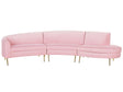 Sofa Pink Velvet 4 Seater Back Seat Metal Golden Legs Retro Glam Beliani