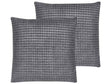 Set of 2 Scatter Cushions Grey Velvet 45 x 45 cm Geometric Pattern Decorative Throw Pillows with Inserts Removable Covers Zipper Closure Beliani