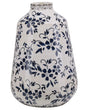 Flower Vase White and Blue Stoneware 25 cm Distressed Look Indoor Pot Decoration Waterproof Beliani