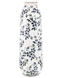 Flower Vase White and Blue Stoneware Tall 35 cm Floral Pattern Distressed Waterproof Beliani