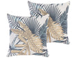 Set of 2 Decorative Cushions Multicolour Polyester 45 x 45 cm Modern Boho Palm Leaf Pattern Floral Motif Decor Accessories Beliani