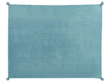 Blanket Green Polyester 150 x 200 cm Ribbed Structure with Pom-Poms Throw Bedding Beliani