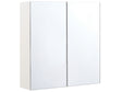 Bathroom Mirror Cabinet White Plywood 60 x 60 cm Hanging 2 Door Cabinet Shelves Storage Beliani