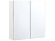 Bathroom Mirror Cabinet White Plywood 60 x 60 cm Hanging 2 Door Cabinet Shelves Storage Beliani