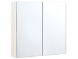 Bathroom Mirror Cabinet White Plywood 80 x 70 cm Hanging 2 Door Cabinet Shelves Storage Beliani