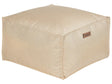 Pouffe Beige EPS Beads Filling Solid Pattern Square Boho Modern Fabric Footstool Beliani