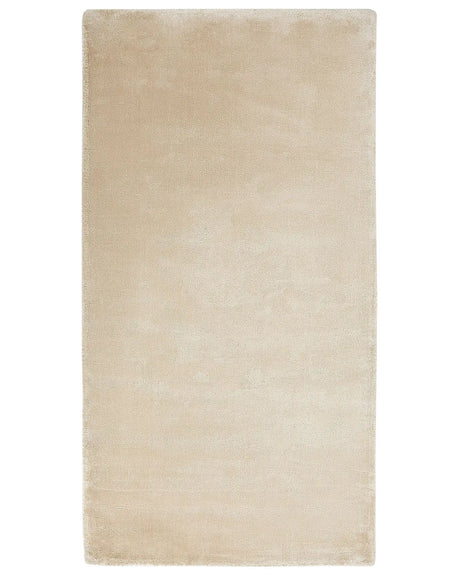 Rug Beige Viscose 80 x 150 cm Hand Tufted Low Pile Modern Beliani