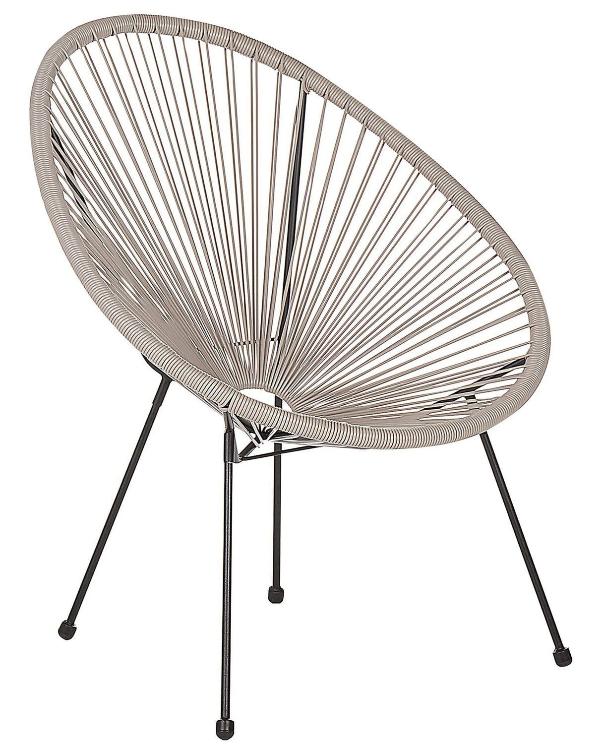 Garden Chair Light Grey PE Rattan Papasan Modern Round Indoor Outdoor Beliani
