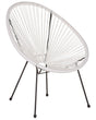 Garden Chair White PE Rattan Papasan Modern Round Indoor Outdoor Beliani