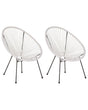 Garden Chair White PE Rattan Papasan Modern Round Indoor Outdoor Beliani