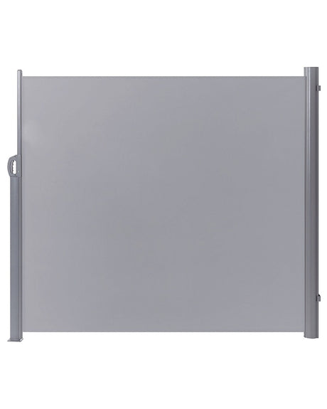 Side Awning Light Grey Polyester 180 x 300 cm  Fabric Shade Silver Aluminium Frame Retractable Beliani