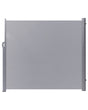 Side Awning Light Grey Polyester 180 x 300 cm  Fabric Shade Silver Aluminium Frame Retractable Beliani