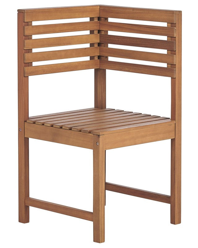 Balcony 1-Seat Corner Section Acacia Wood Chair Small Patio Weather Resistant Beliani