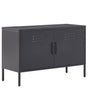 2 Door Sideboard Black Steel Home Office Furniture Shelves Leg Caps Industrial Design Beliani