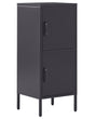 2 Door Storage Cabinet Black Metal Home Office Unit Steel 4 Shelves Beliani