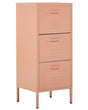 3 Drawer Storage Cabinet Pink Metal Steel Home Office Unit Industrial Small Chest of Drawers Beliani