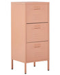 3 Drawer Storage Cabinet Pink Metal Steel Home Office Unit Industrial Small Chest of Drawers Beliani