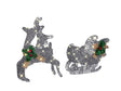 Outdoor LED Decoration Silver Metal Sleigh and Reindeer Christmas Garden Decor Seasonal Beliani