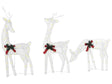 Outdoor LED Christmas Decoration 3 Reindeers LED Lights White Angeli Beliani