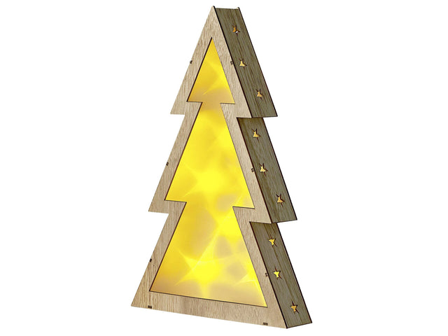 Decorative Figurine Light Brown LED Lights Home Decor Christmas Tree Scandinavian Design Beliani