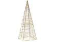 Outdoor LED Decoration Silver Metal Christmas Tree Seasonal Home Decor with Lights Beliani