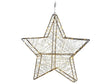 Garden Hanging Decor Silver Metal Frame LED Fairy Lights Star Shaped 58 x 58 cm Indoor Outdoor Beliani