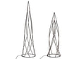 Set of 2 Figurines  Black Metal Frame with LED Fairy Lights Christmas Tree Shape Modern Minimalist Beliani