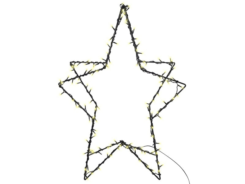 Outdoor Christmas Decoration Black Metal 80 cm LED Lights Star Shape Garden Decor Modern Design Beliani