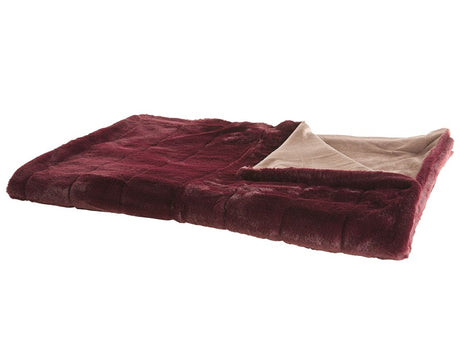 Blanket Burgundy Polyester Fabric 180 x 220 cm Retro Design Living Room Bedroom Throw Rectangular Beliani