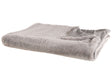 Blanket Grey Polyester Fabric 200 x 220 cm Living Room Throw Fluffy Decoration Modern Design Beliani