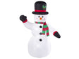 Outdoor LED Christmas Inflatable White Fabric Snowman Figure Garden Decoration Pre Lit Beliani