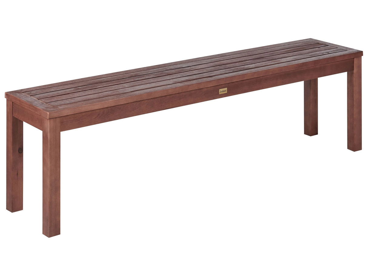 Garden Bench Natural Eucalyptus Wood 160 cm Rectangular Rustic Style Terrace Balcony Indoor Outdoor Furniture Beliani