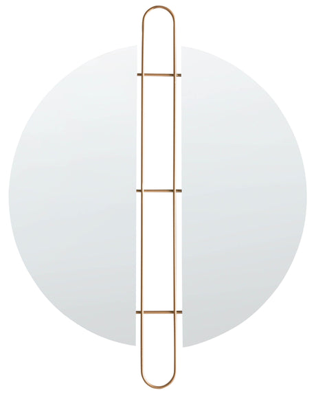 Wall Mirror Gold Metal Iron  52 cm Round Frame Wall Mounted Home Dcor Accessory Glamour Minimalist Beliani