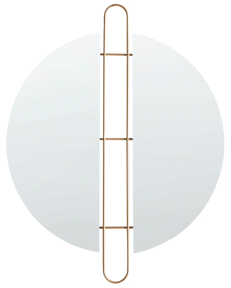Wall Mirror Gold Metal Iron  52 cm Round Frame Wall Mounted Home Dcor Accessory Glamour Minimalist Beliani