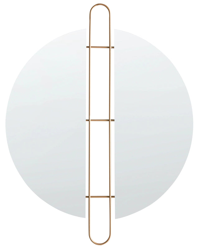Wall Mirror Gold Metal Iron  52 cm Round Frame Wall Mounted Home Dcor Accessory Glamour Minimalist Beliani
