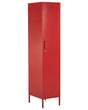 Metal Storage Cabinet Red Metal Locker with 5 Shelves and Rail Modern Home Office Beliani